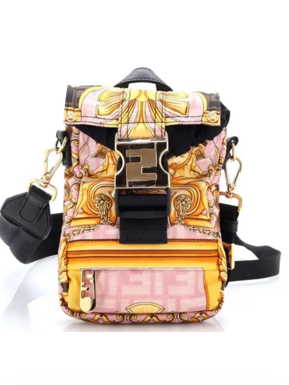 Fendi Zaino Mini backpack/travel bag/crossbody Pink & Gold
